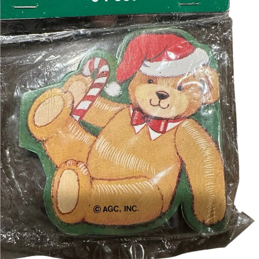 New Sealed American Greetings Teddy Bear Garland Cardboard 6 Feet Christmas Kids